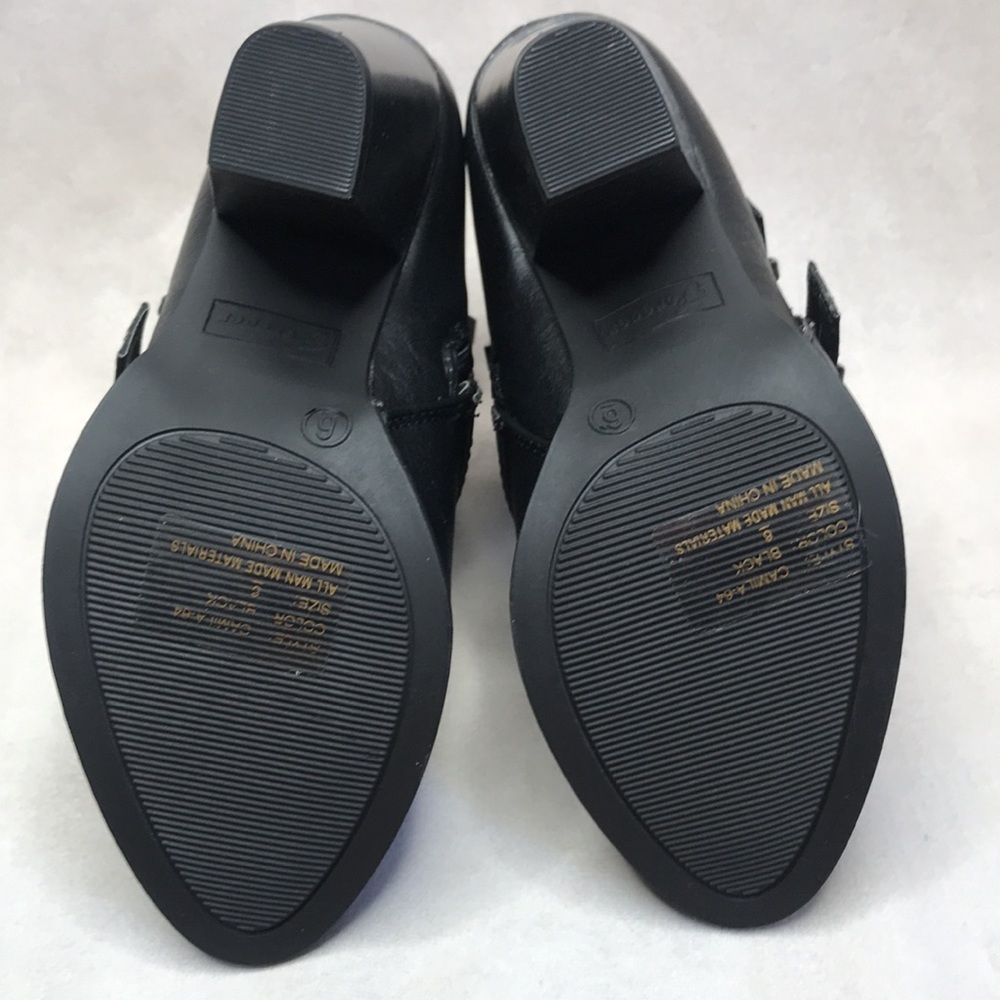 Black Faux Leather Buckle Booties - Picture 6 of 7